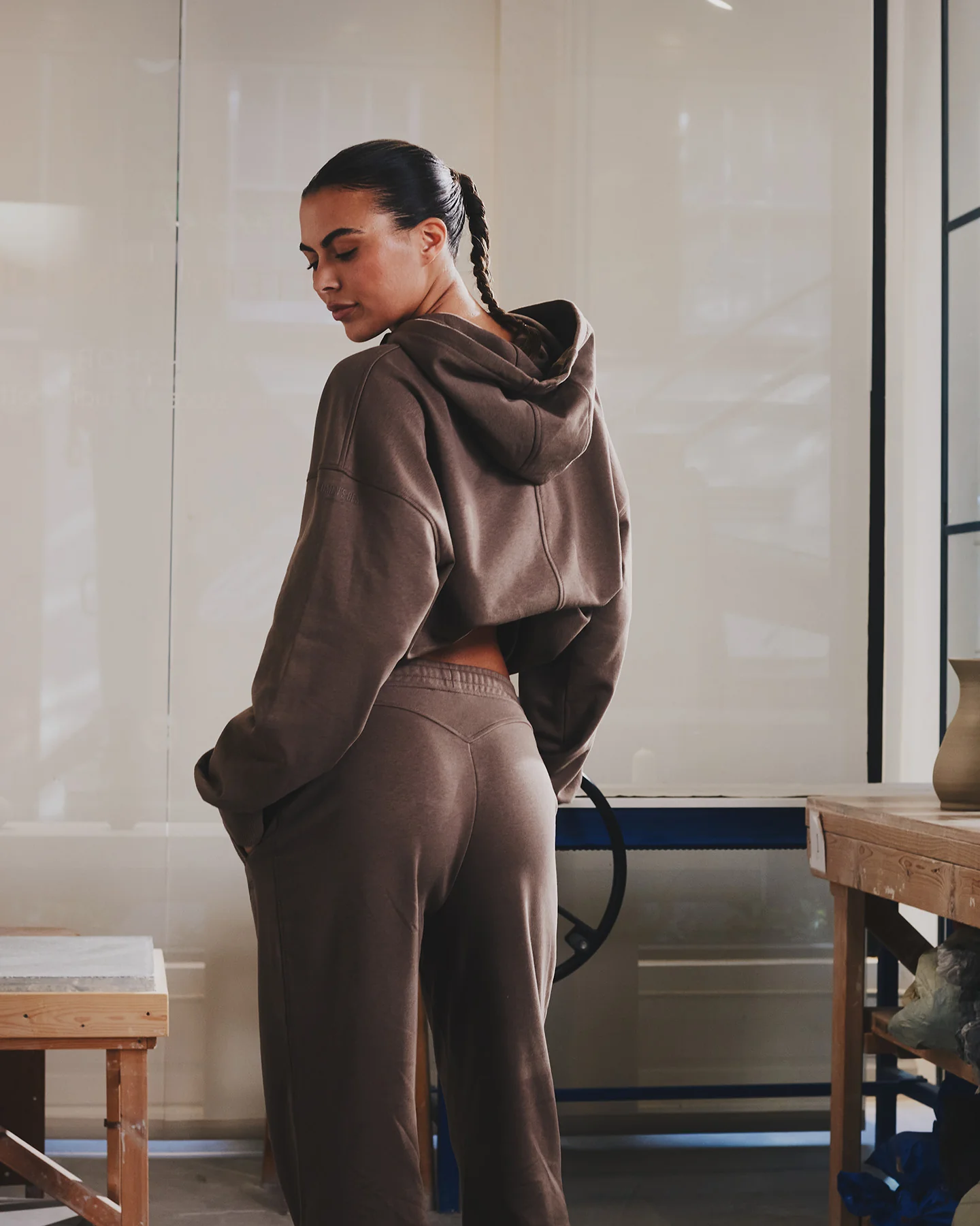Comfort Oversized Hook Up Hoodie | Milk Chocolate - Image 6