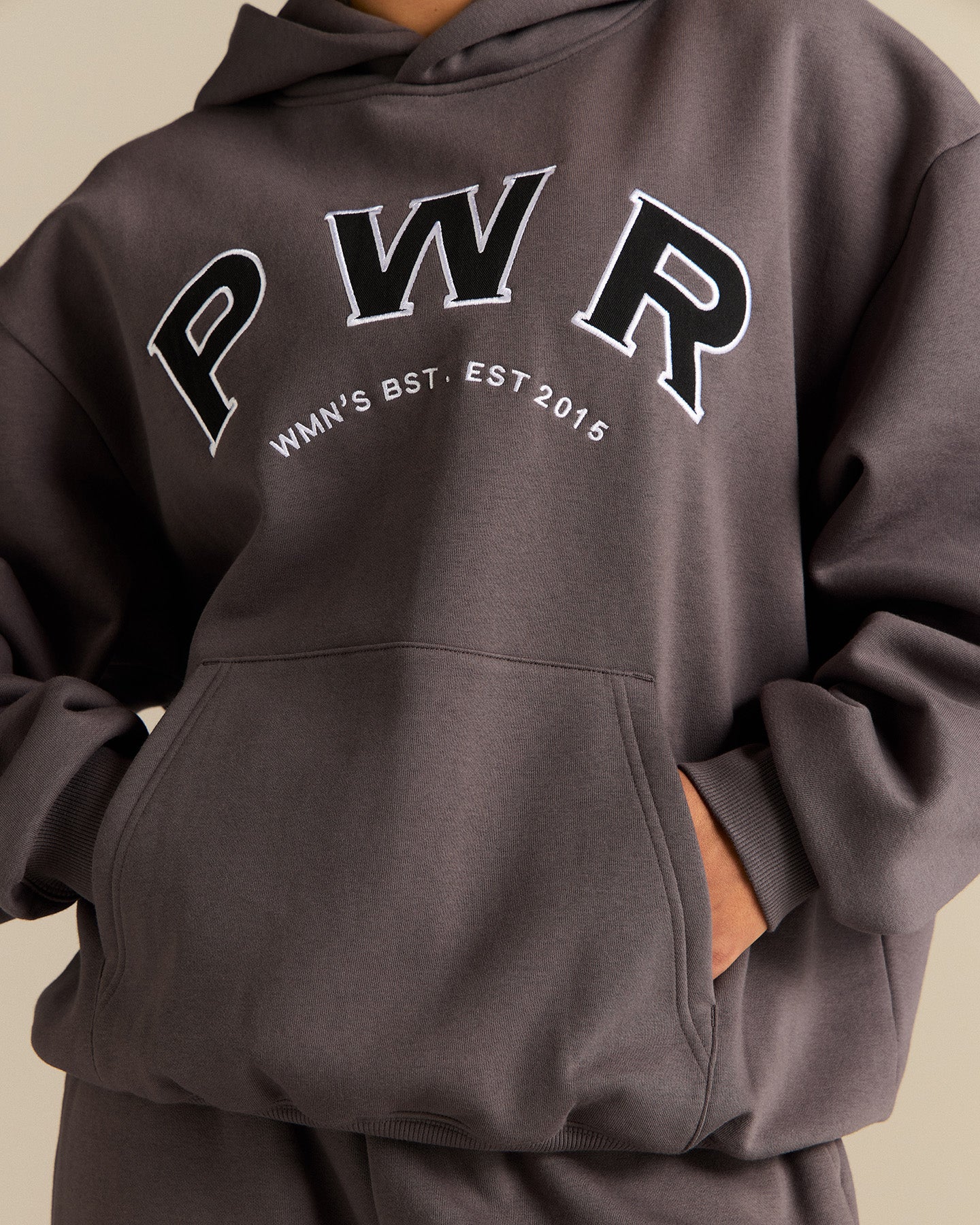 Comfort Oversized PWR Hoodie | Slate Grey - Image 8