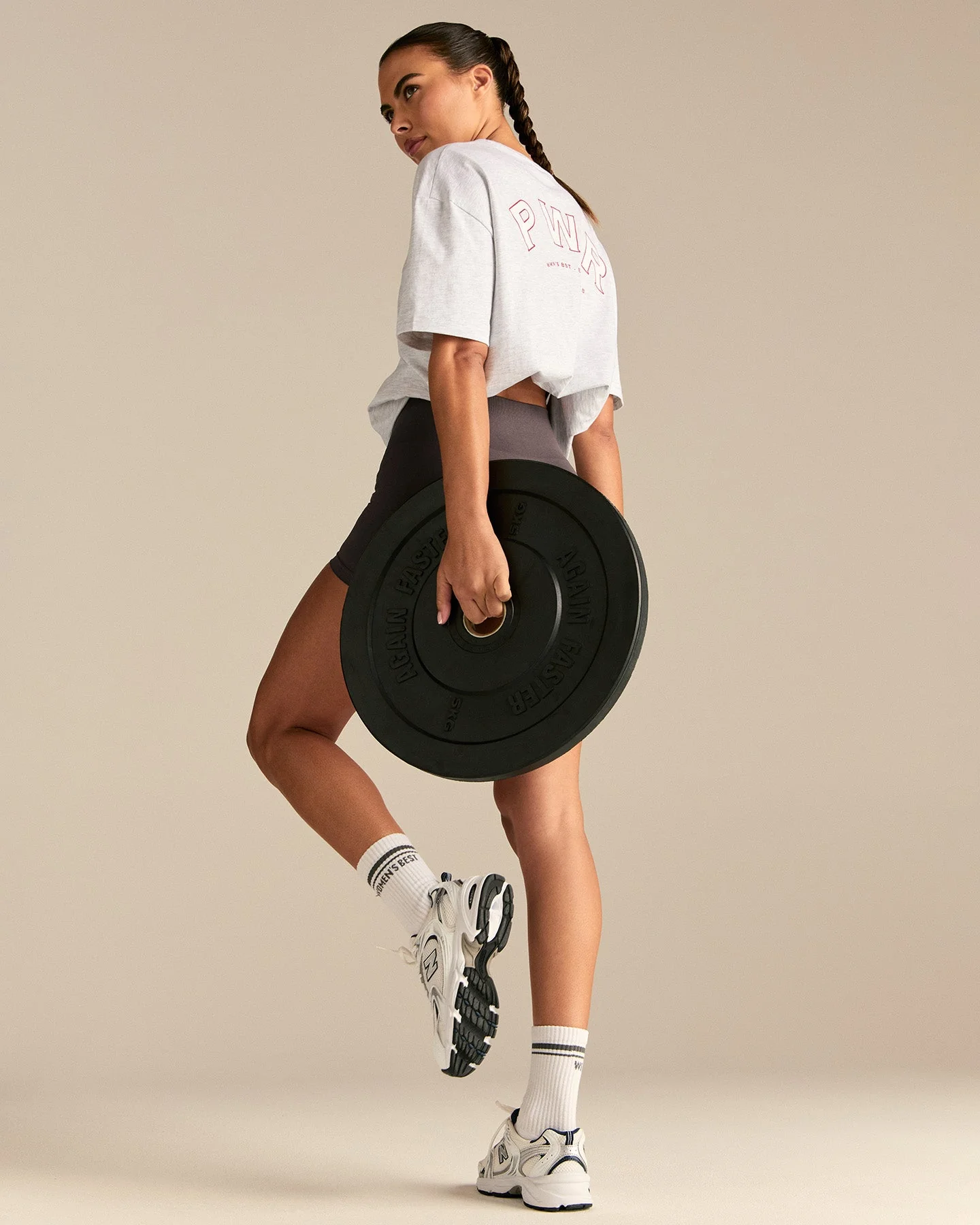 Comfort PWR Oversized Short Sleeve T-Shirt | Light Grey Marl - Image 3