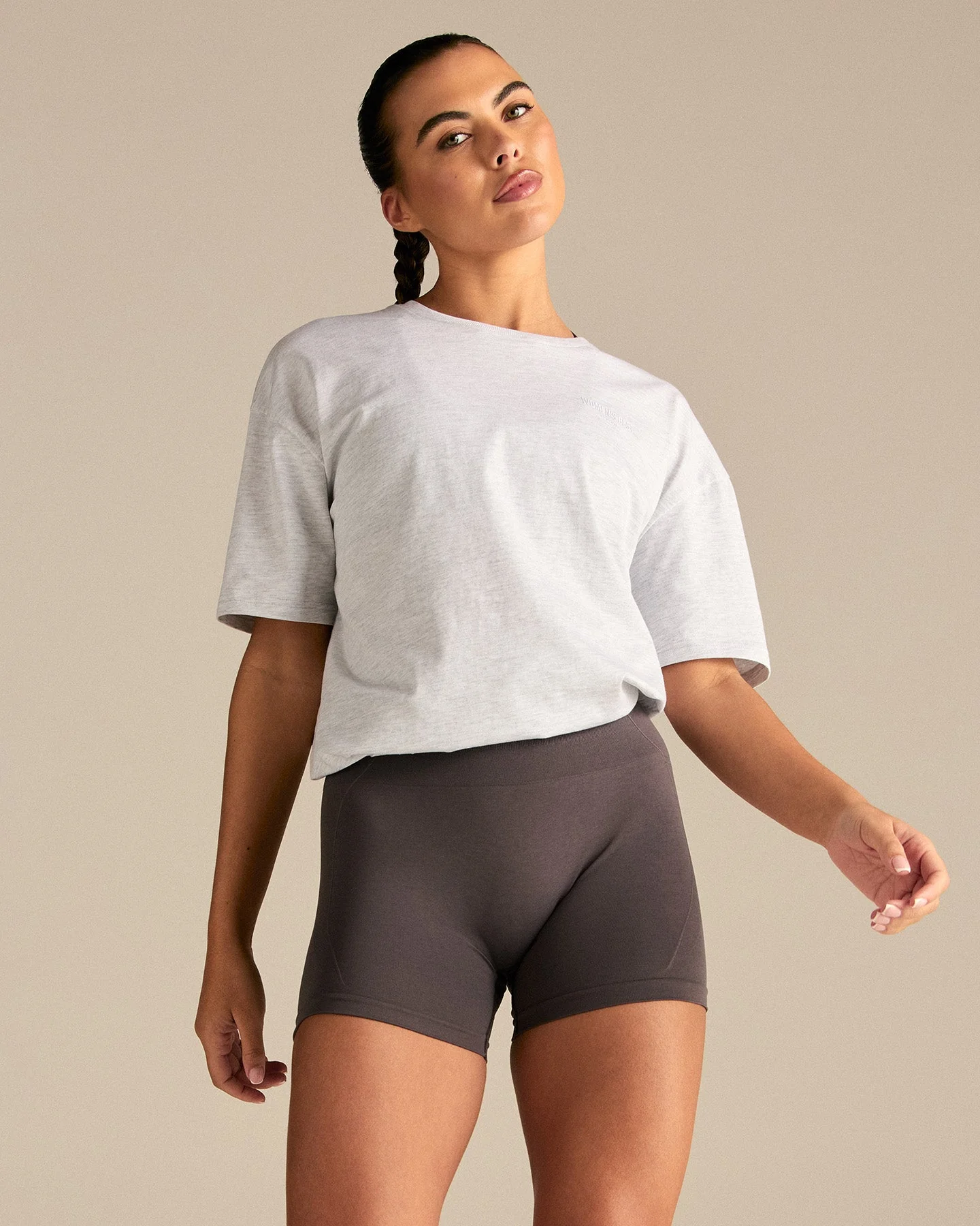 Comfort PWR Oversized Short Sleeve T-Shirt | Light Grey Marl - Image 4