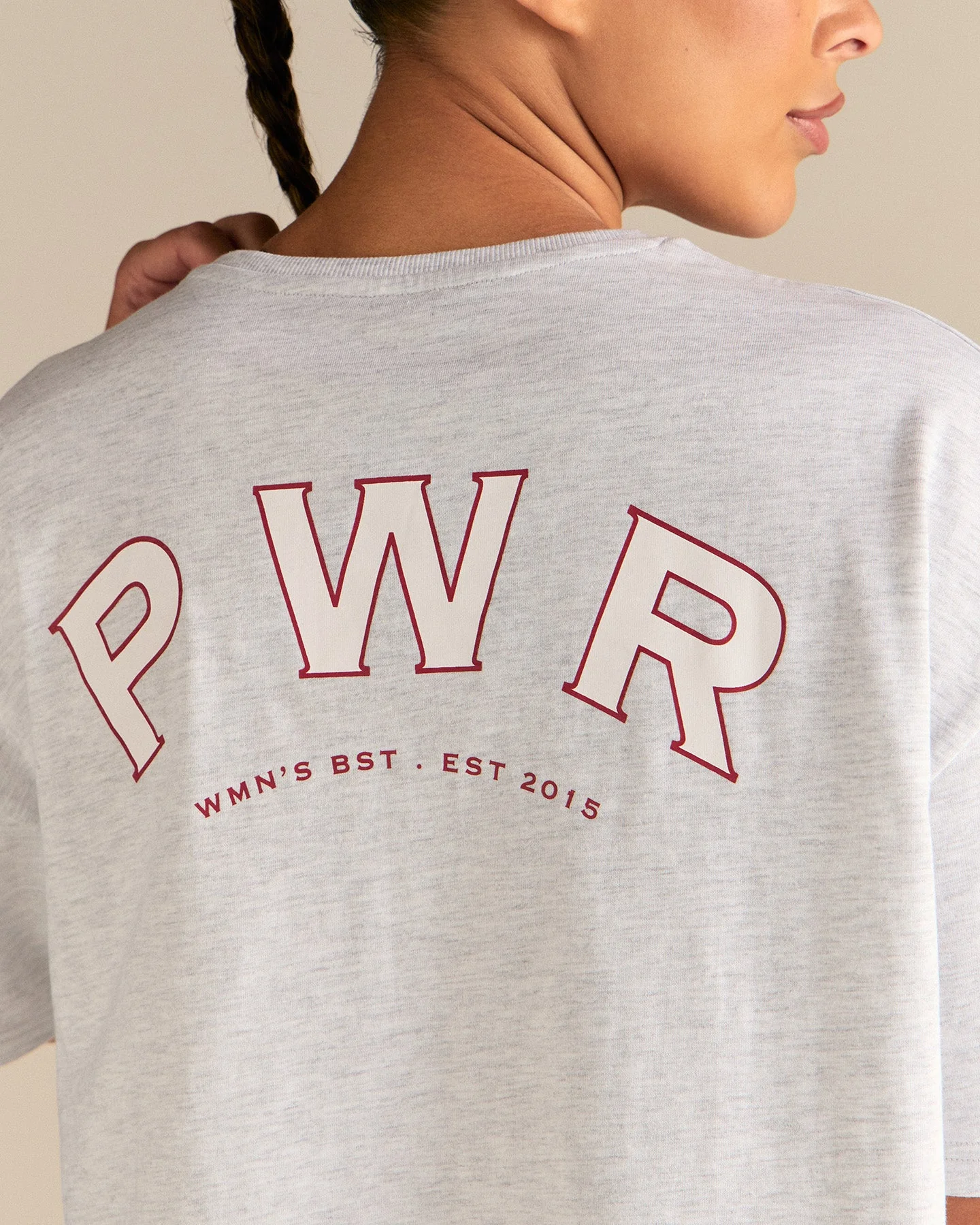 Comfort PWR Oversized Short Sleeve T-Shirt | Light Grey Marl - Image 7