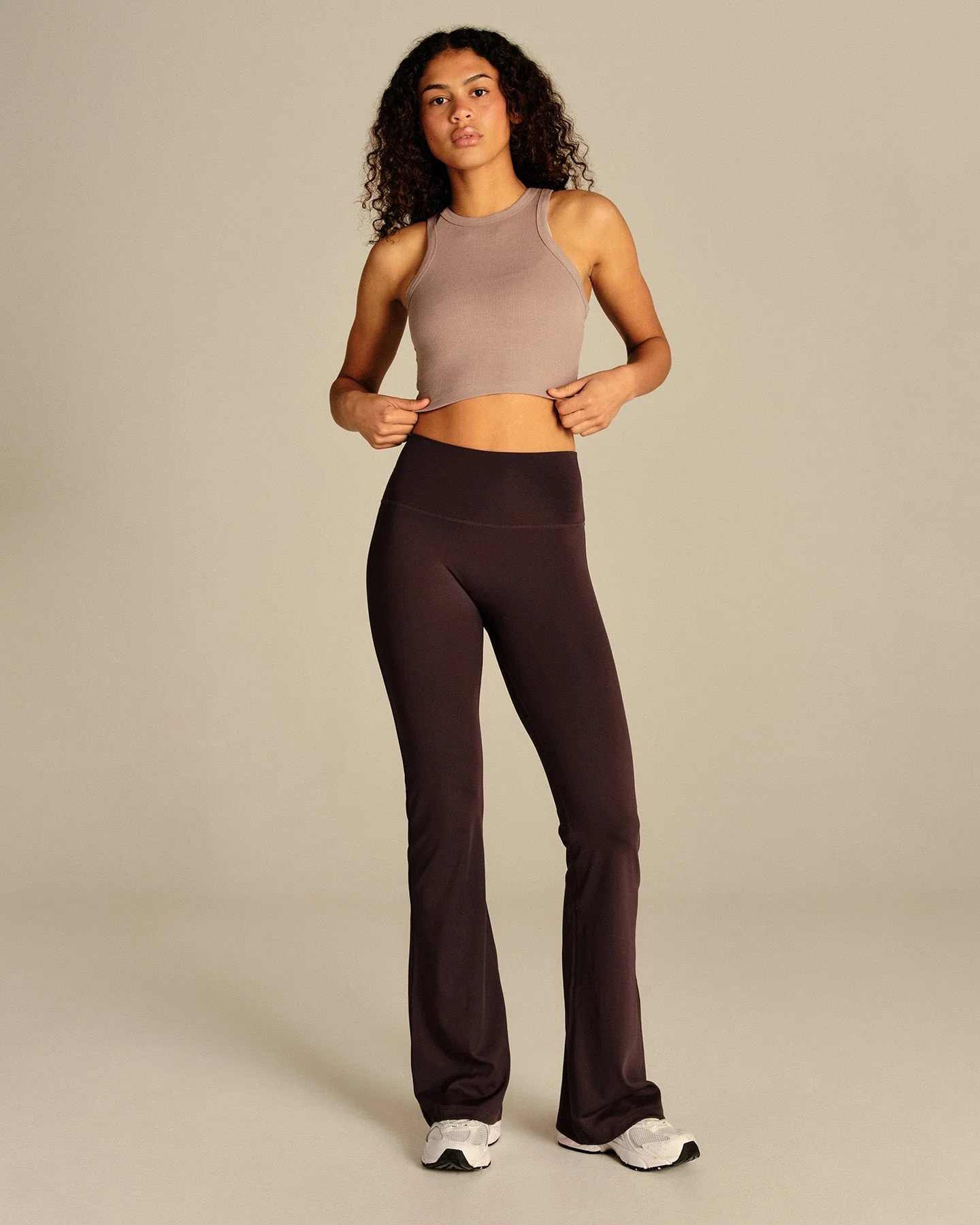 Comfort Ribbed Cropped Tank | Mauve Taupe - Image 3