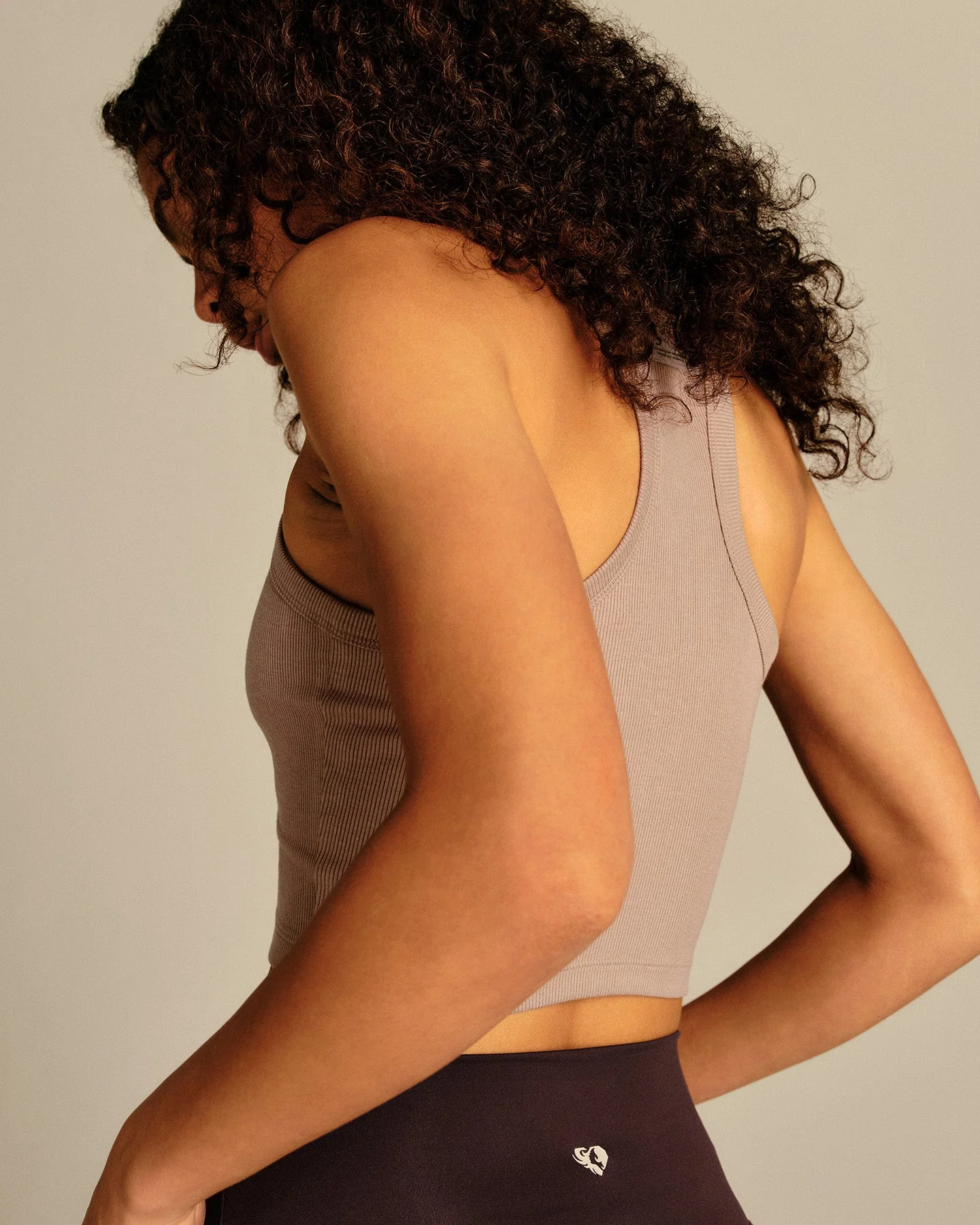 Comfort Ribbed Cropped Tank | Mauve Taupe - Image 6