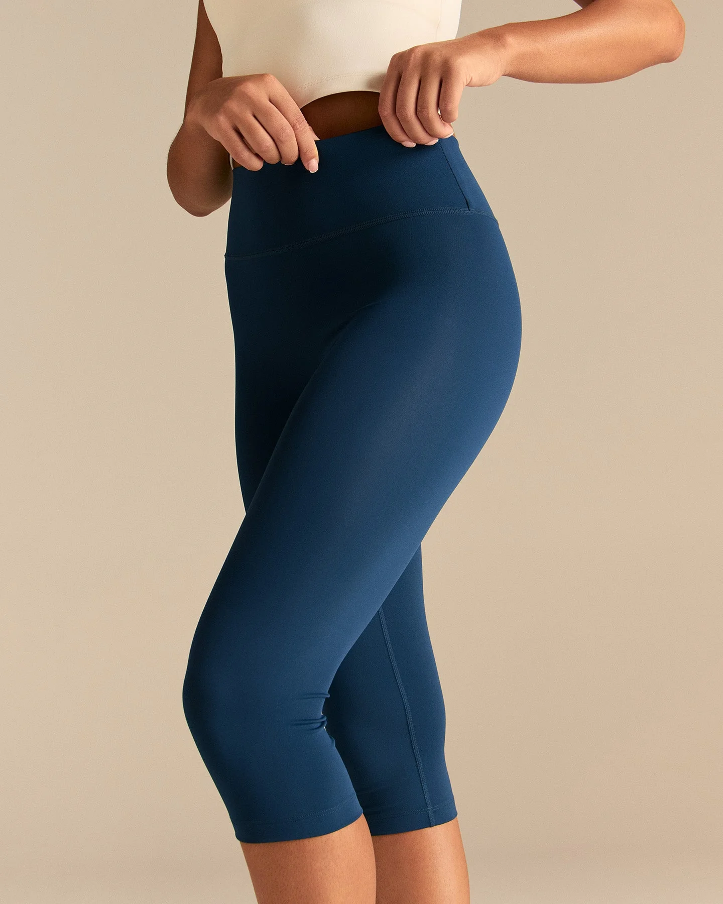 Essential High Waist Capri Leggings | True Navy - Image 6
