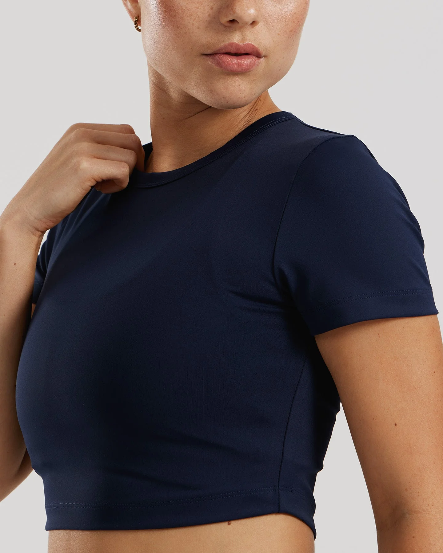 Essential Cropped Short Sleeve Tee | Sapphire Blue - Image 4