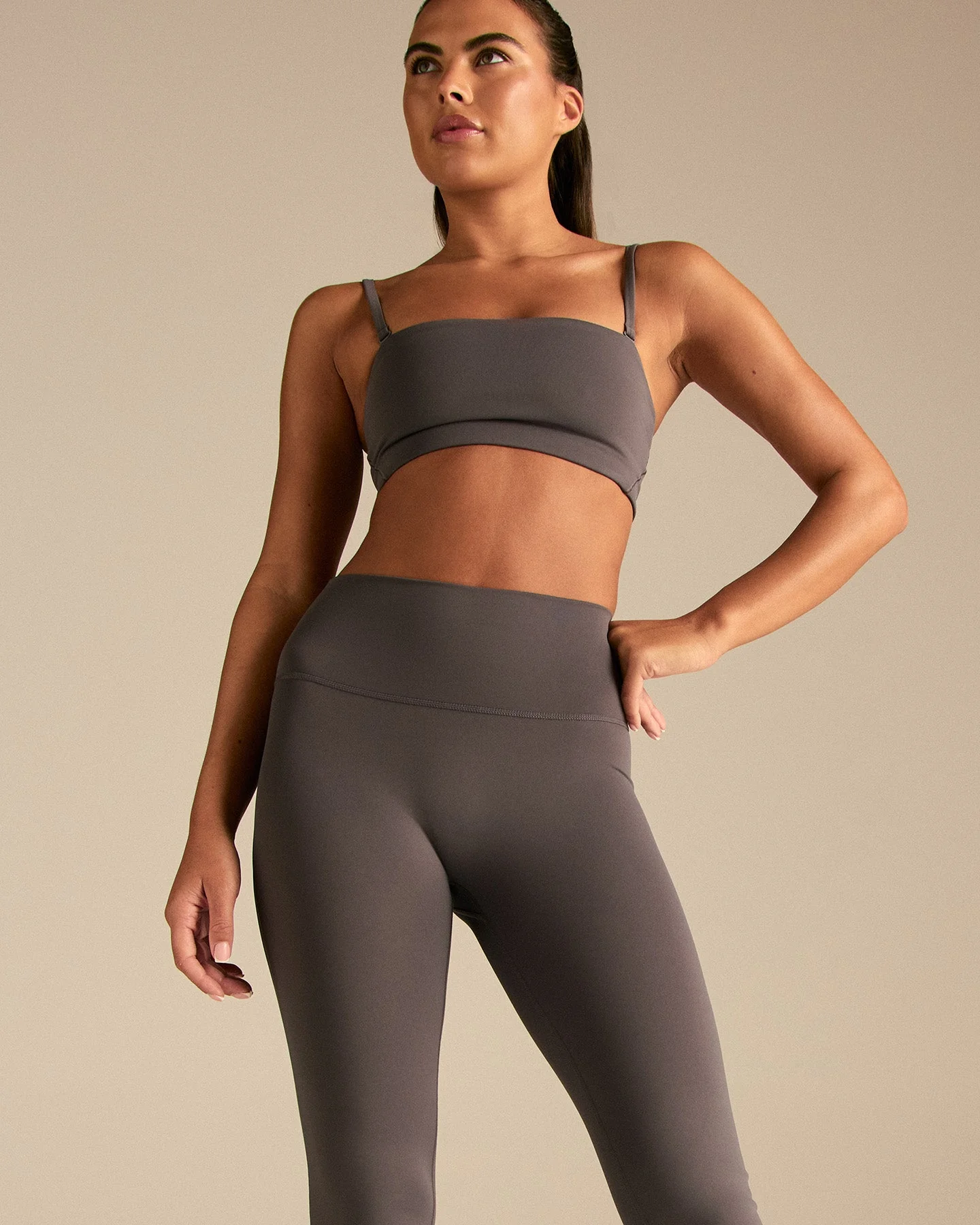 Essential High Waist Flared Leggings | Slate Grey - Image 3