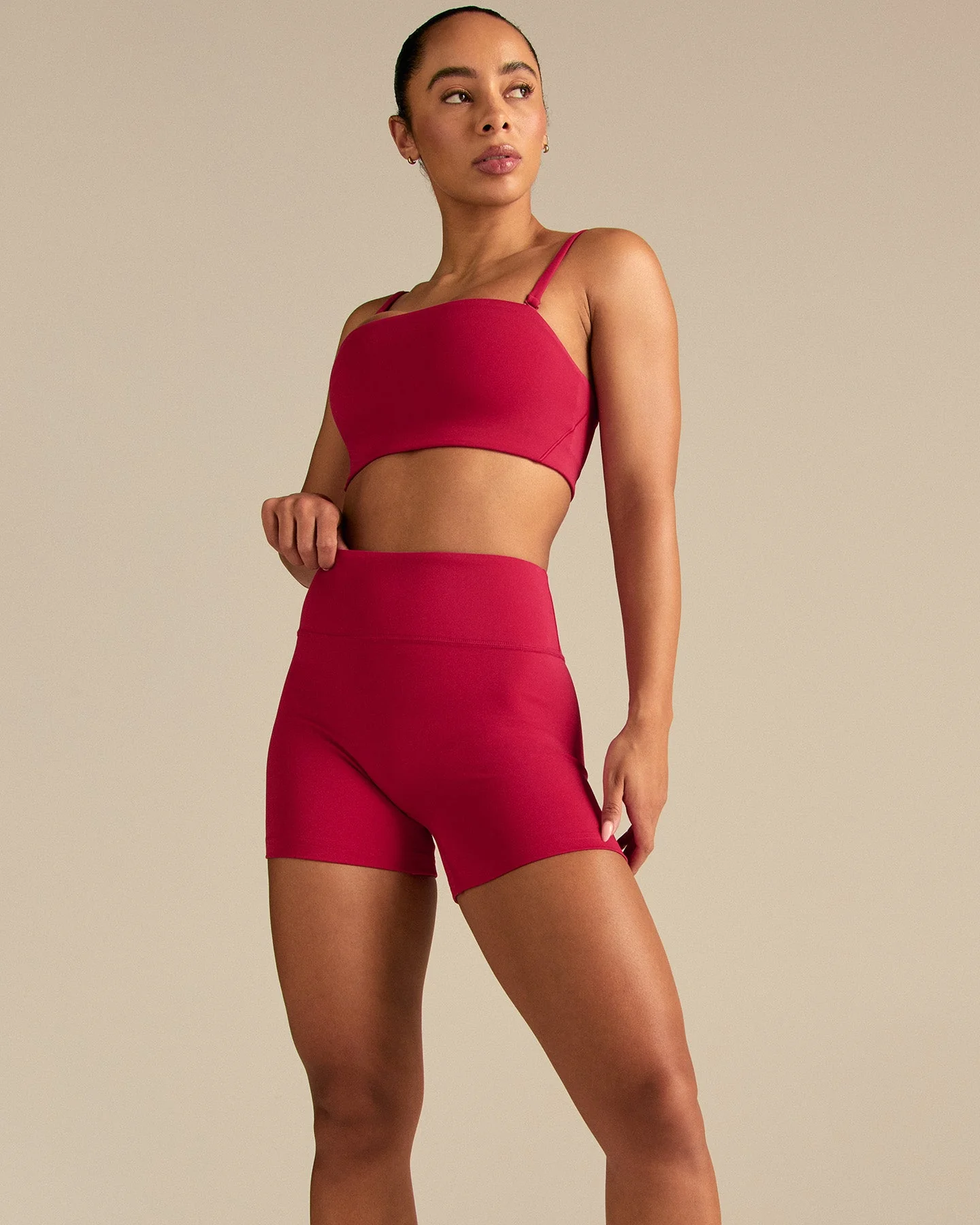 Essential High Waist Shorts | Strawberry Kiss - Image 3