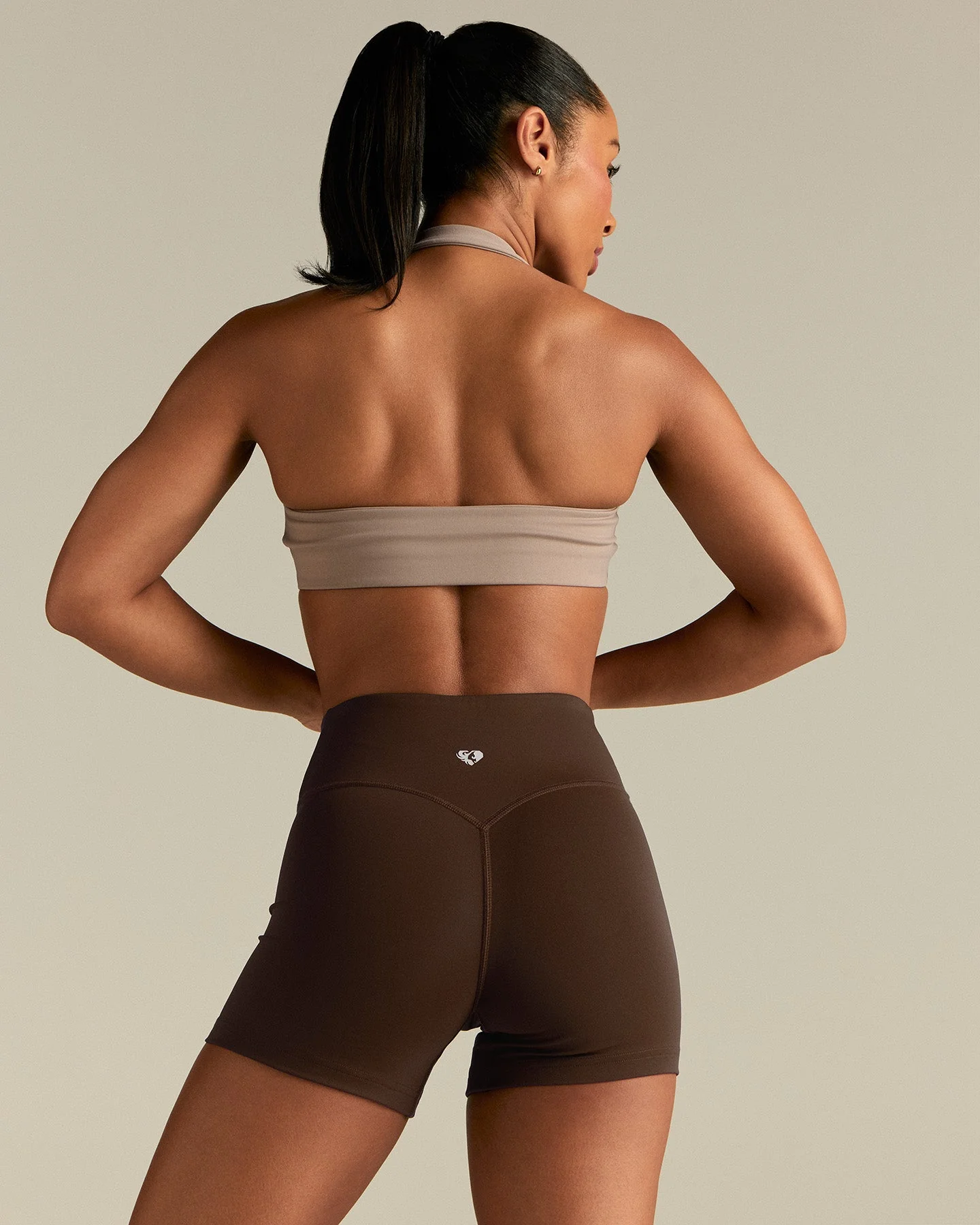 Essential Twist Front Halter Bra | Buff - Image 2