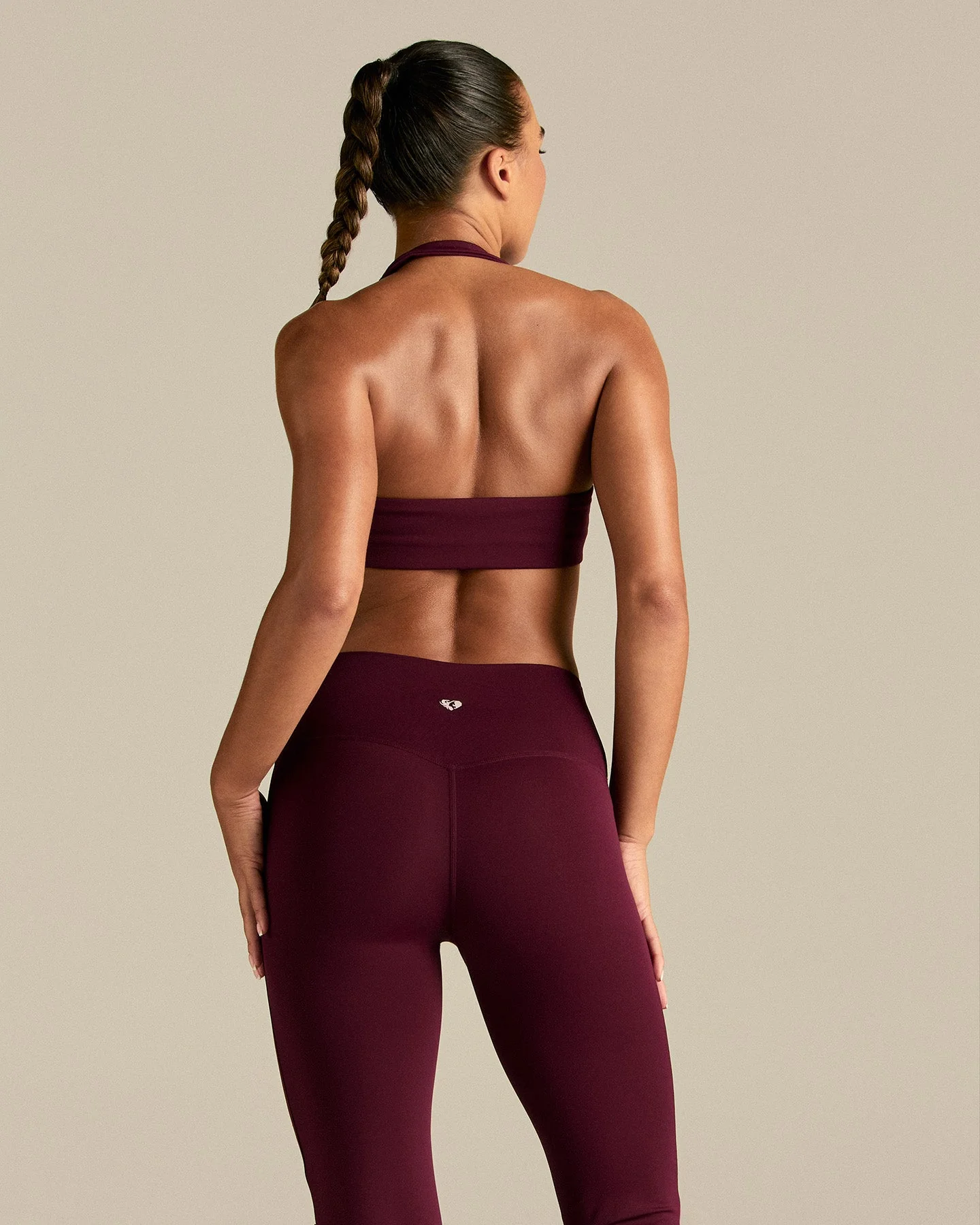 Essential Twist Front Halter Bra | Merlot - Image 6