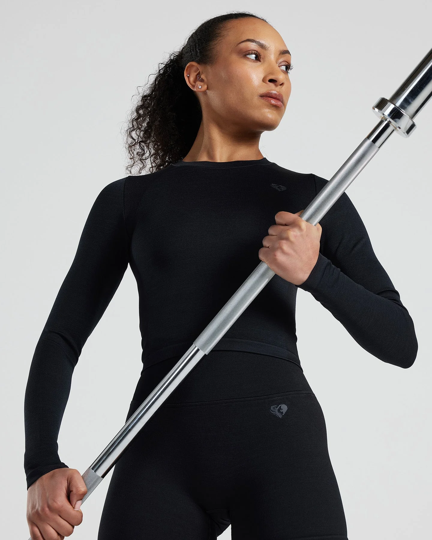 Motion Seamless Long Sleeve Midi Top | Black - Image 6