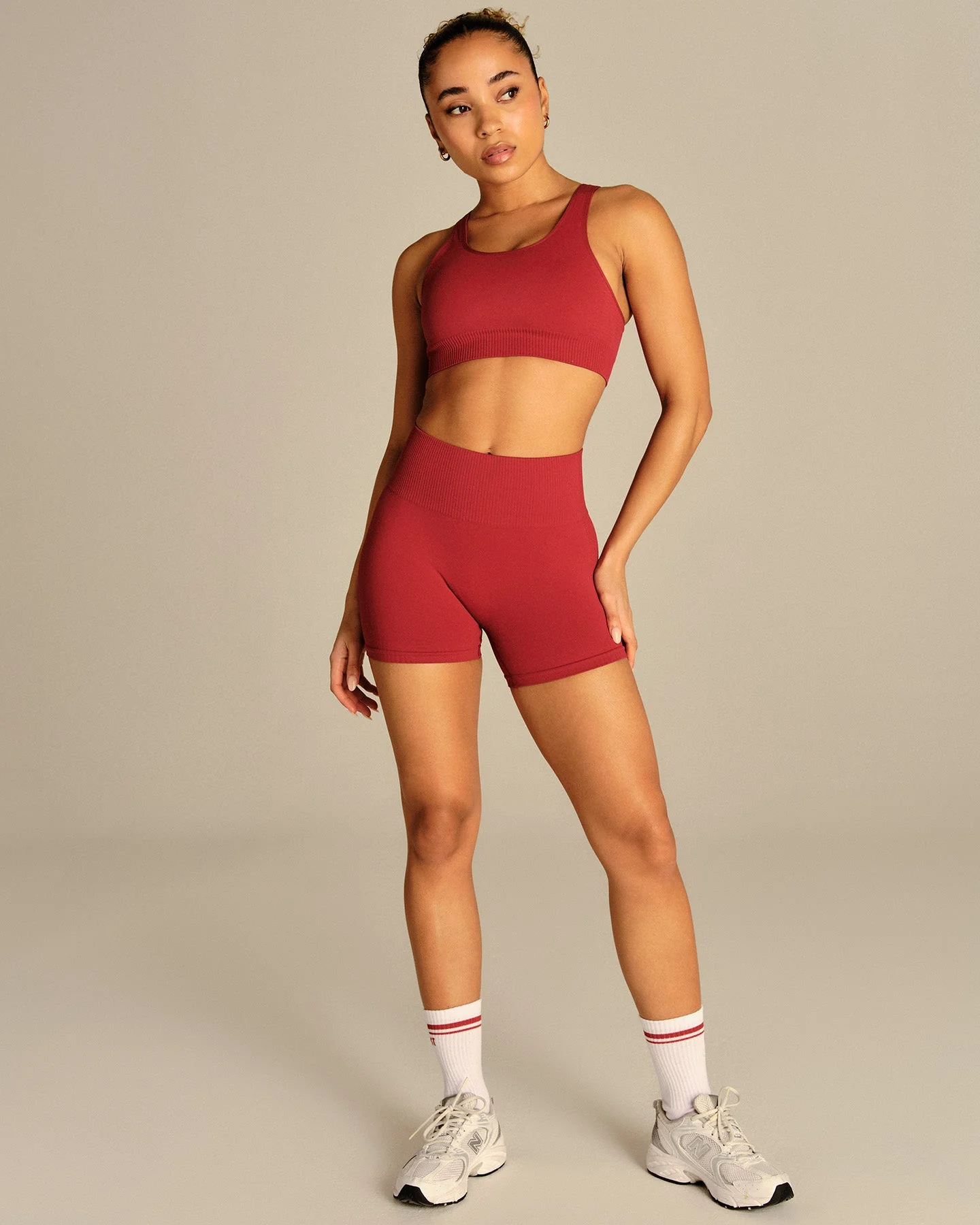Power Enhanced High Waist Shorts | True Red - Image 6