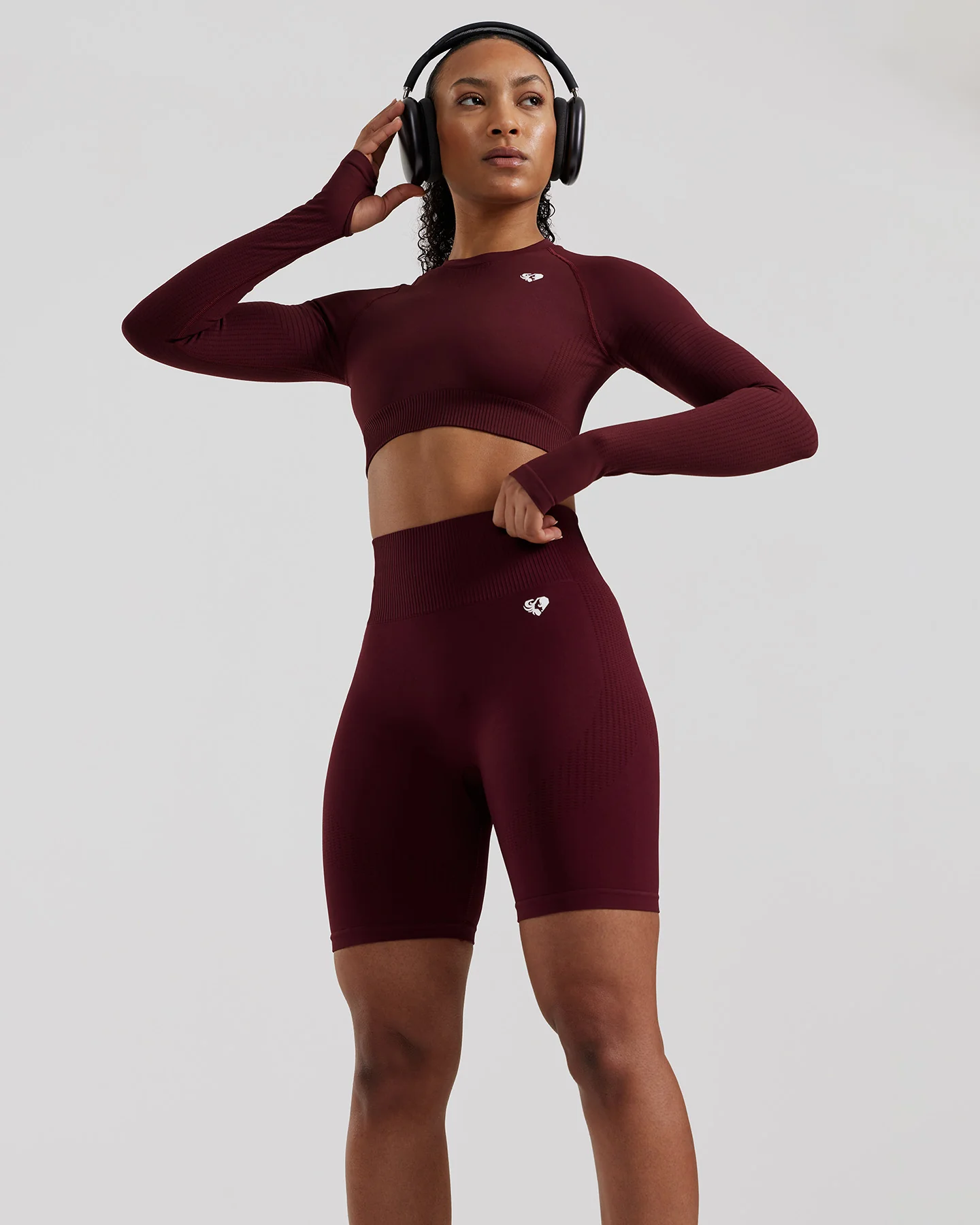 Power High Waist Cycling Shorts | Dark Cherry - Image 6