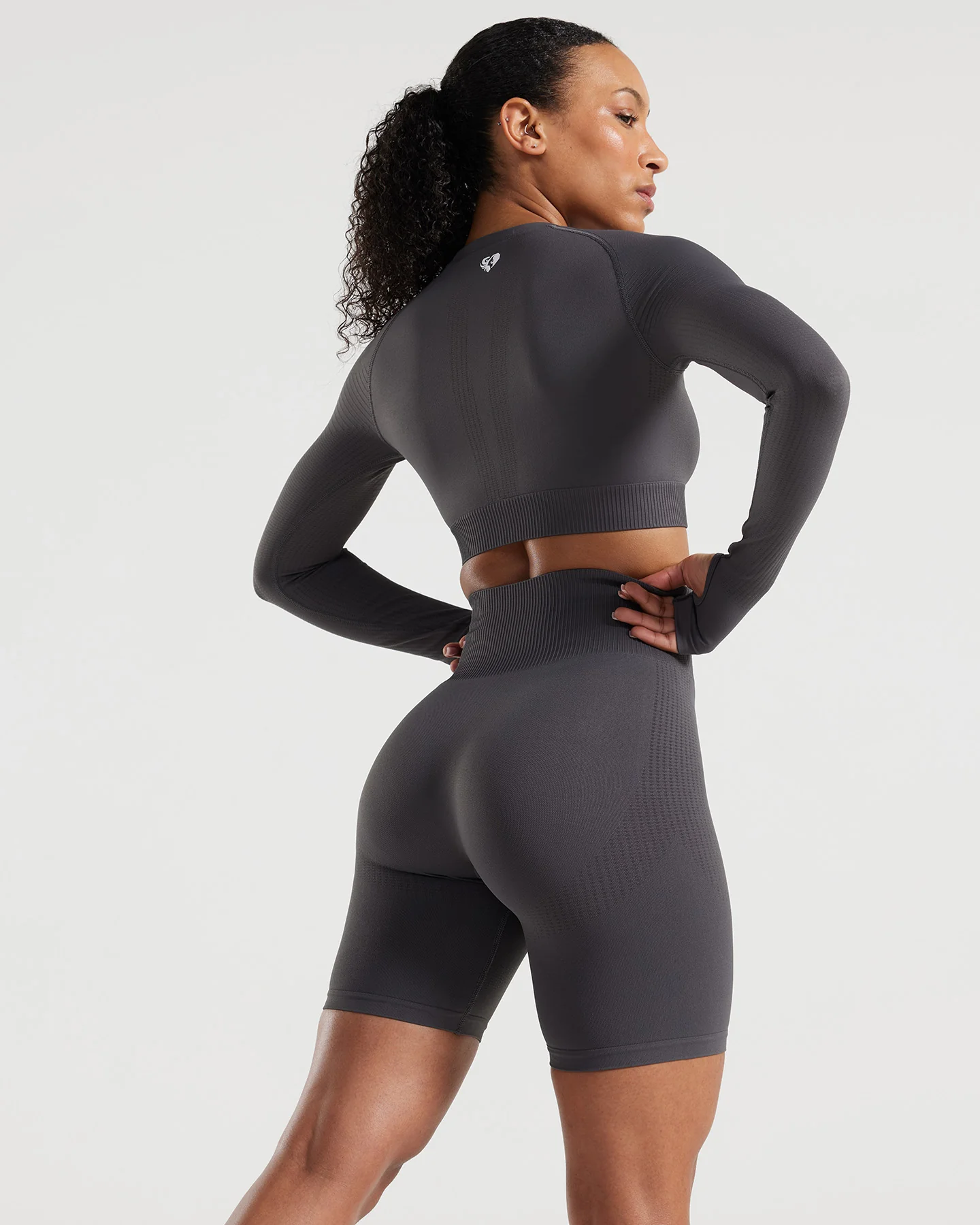 Power High Waist Cycling Shorts | Graphite - Image 6