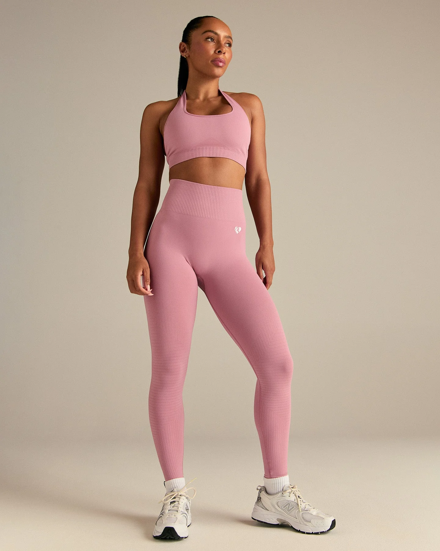 Power Halter Neck Bra | Blush Pink - Image 4