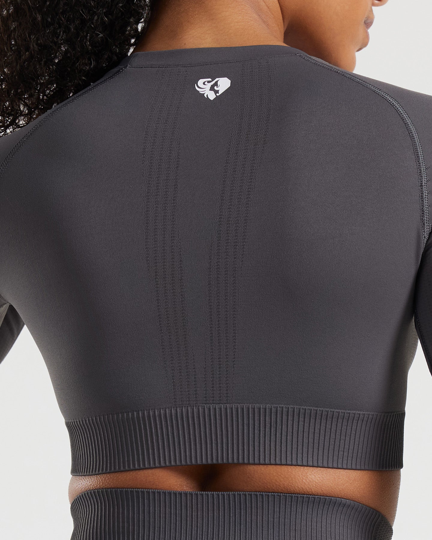 Power Long Sleeve Crop Top | Graphite - Image 4