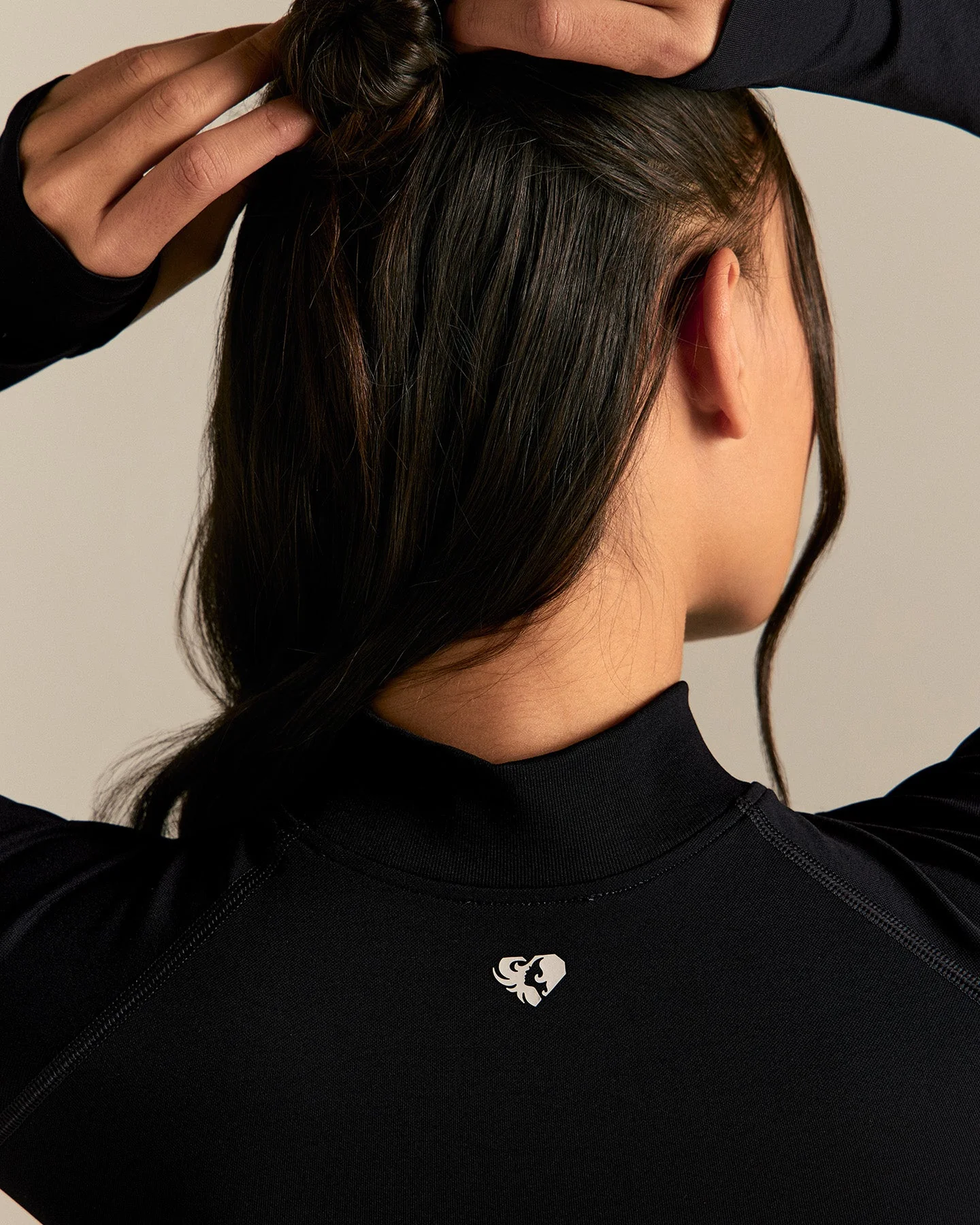 Power Mock Neck Long Sleeve Top | Black - Image 6