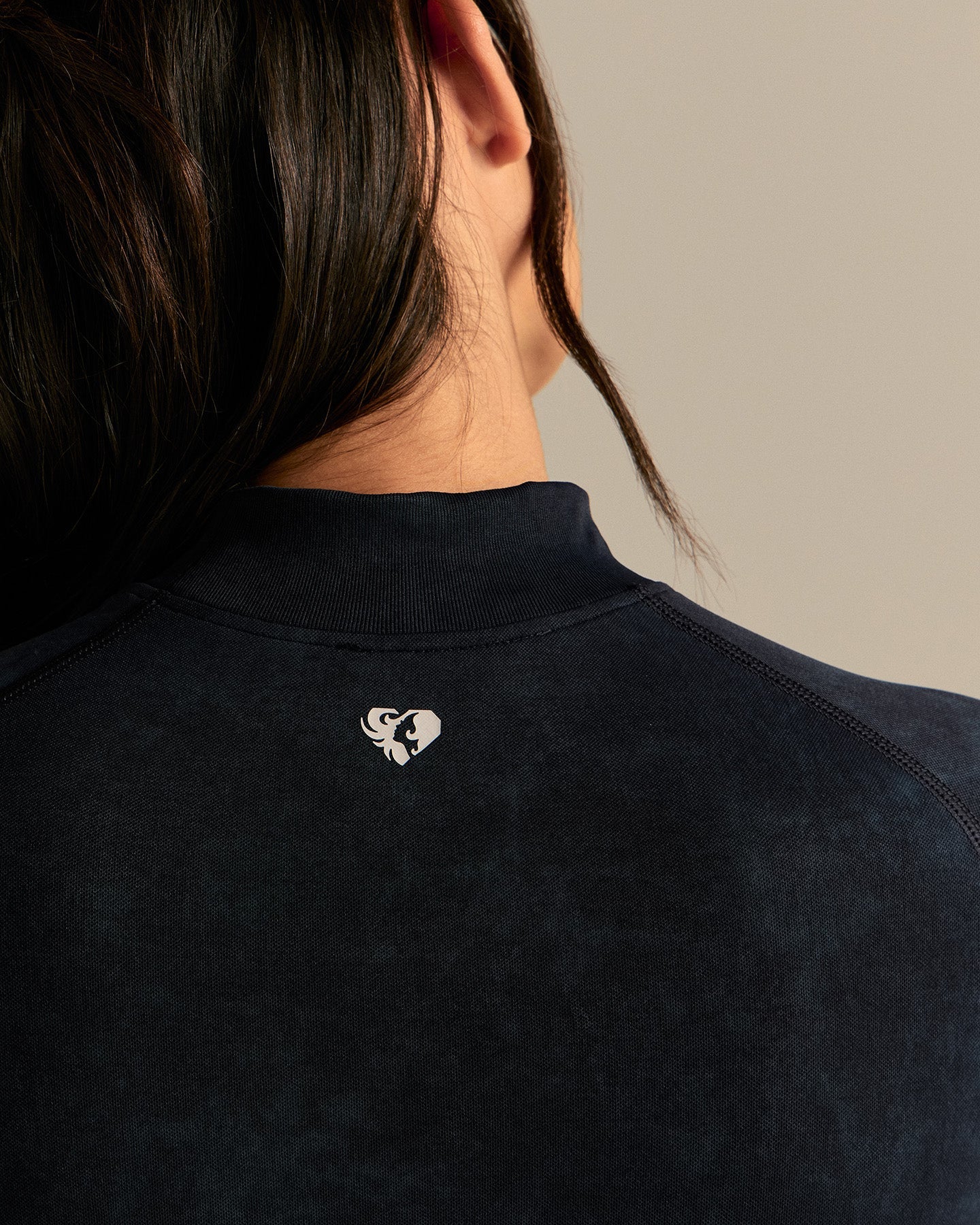 Power Mock Neck Long Sleeve Top | Washed Black - Image 2