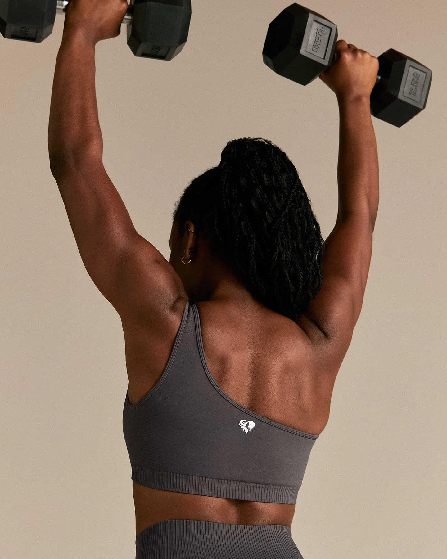 Power One Shoulder Bra | Graphite - Image 2