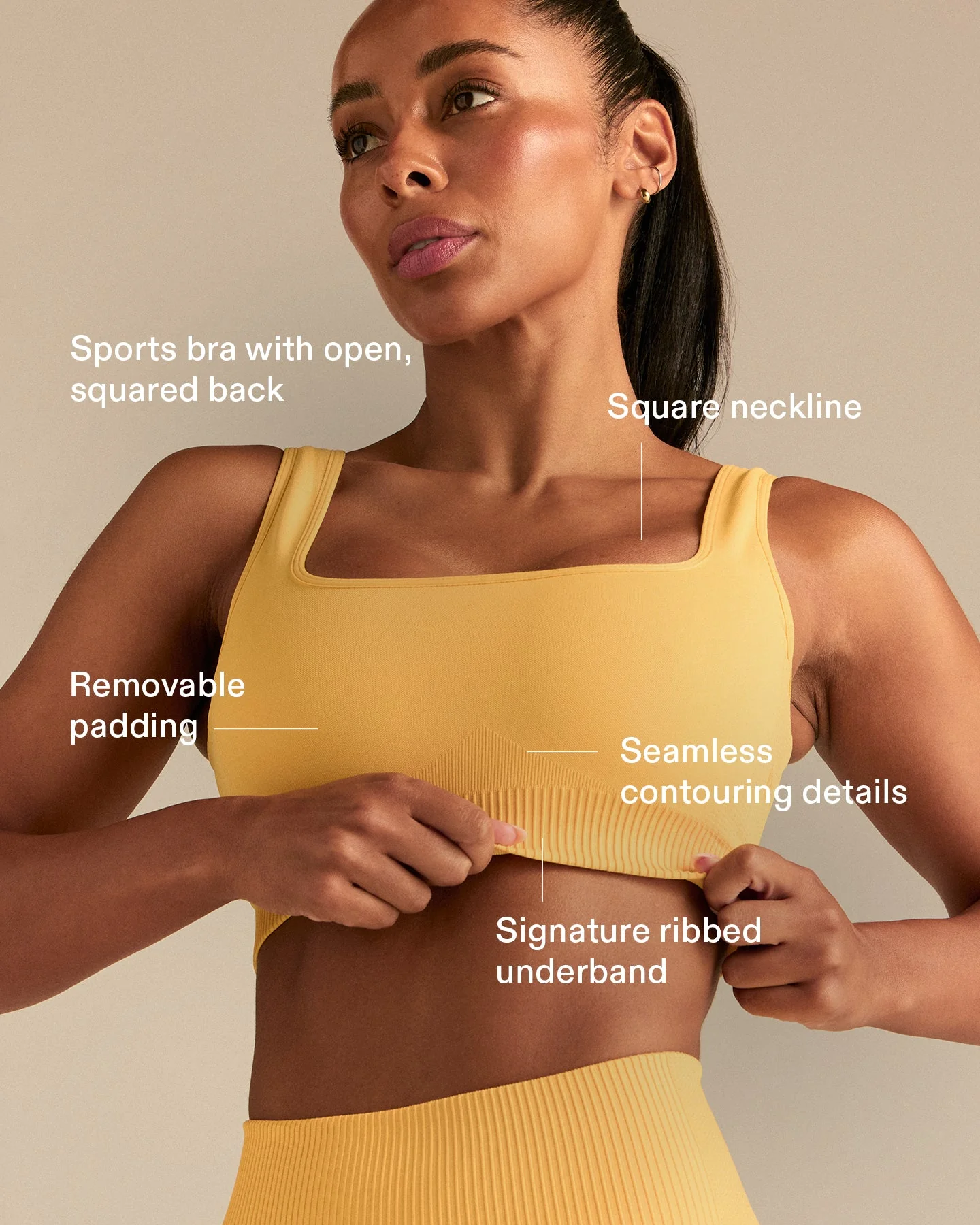 Power Open Back Mini Bra | Mango - Image 3