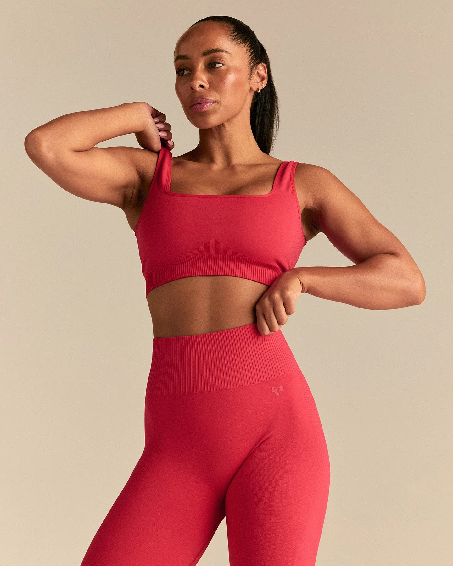 Power Open Back Mini Bra | Spicy Red - Image 6