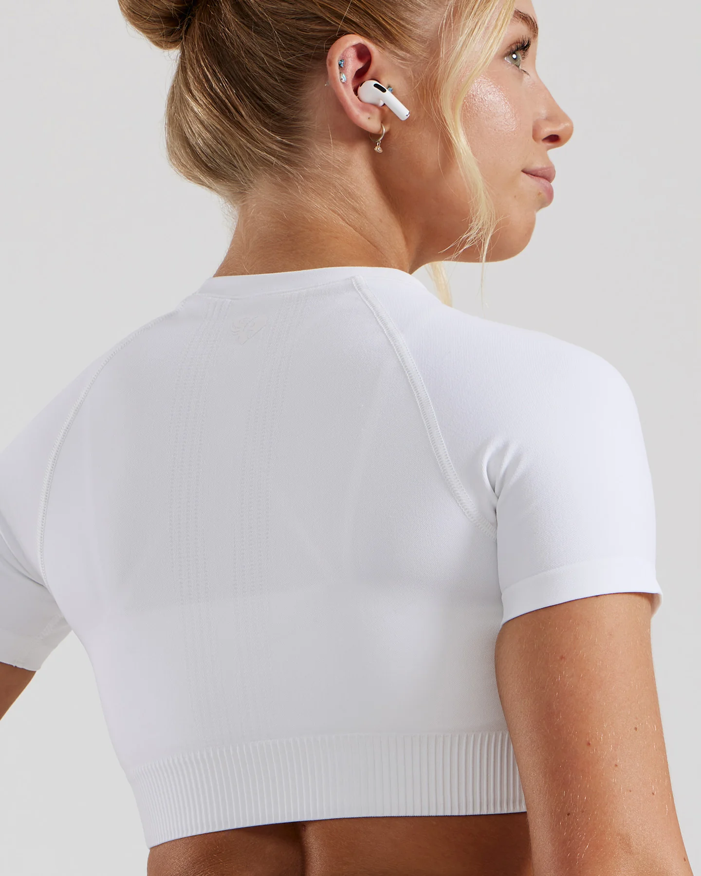 Power Short Sleeve Crop Top | White - Image 4